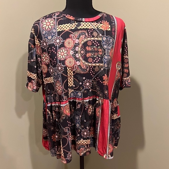 Zara Floral Ruffled Tunic Sz L‎ - Picture 1 of 3